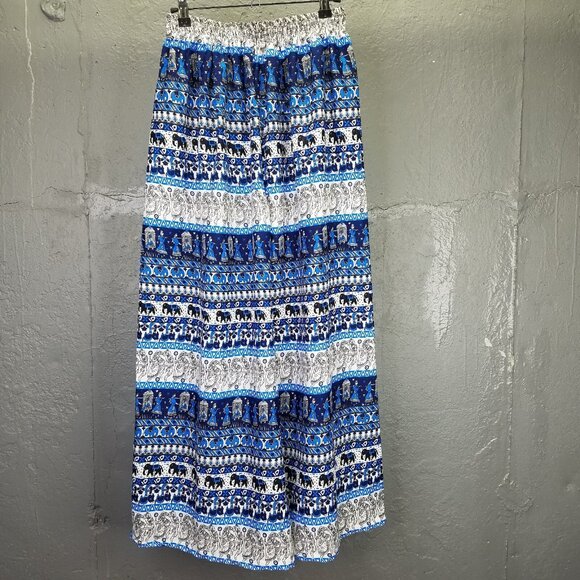 Palazzo Pants Women's Small Elephant Indian Block Print Wide Leg Hippie Boho - Picture 7 of 14